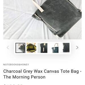 Gray Canvas Tote Bag with Structured Design